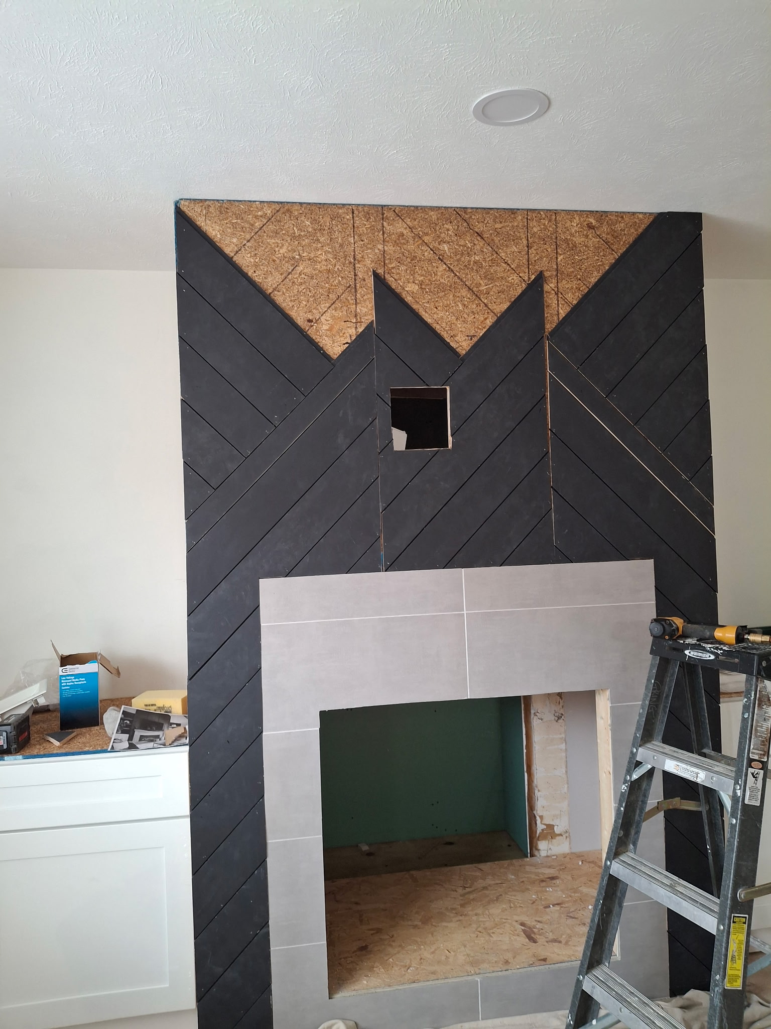 Fireplace Accent Wall in Progress